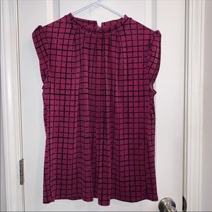 plaid plum dress shirt